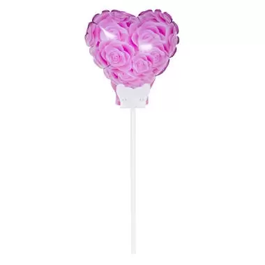 Hart Ballon Roze - afbeelding 1