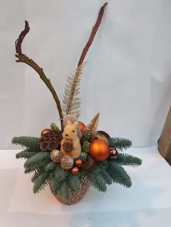Kerststuk Eekhoorn