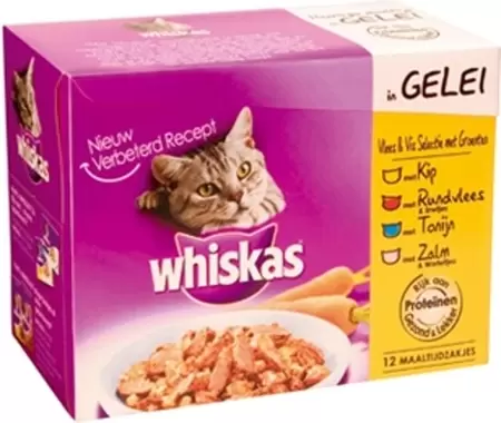 Whiskas MP Adult Vlees in Gelei 12 pack